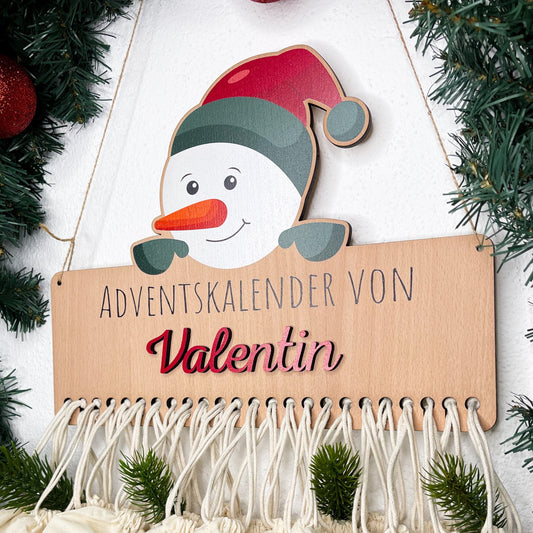 Adventskalender Schneemann mit 3D-Optik - personalisiert