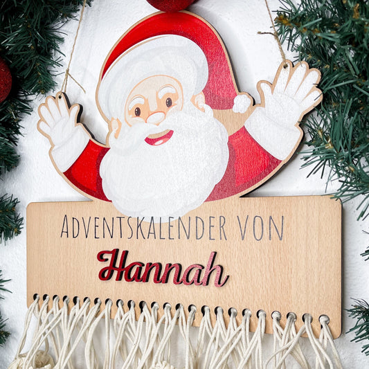 Adventskalender Weihnachtsmann mit 3D-Optik - personalisiert